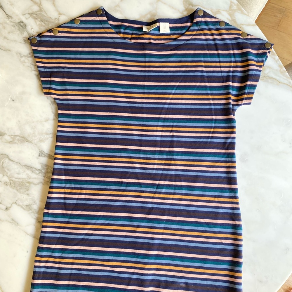 Striped cotton shift dress